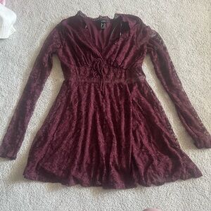 Forever 21 Burgundy Lace Dress